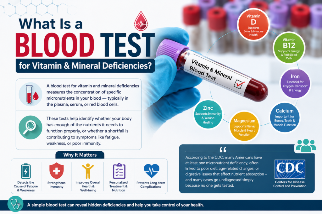 Blood test for vitamin and mineral deficiencies
