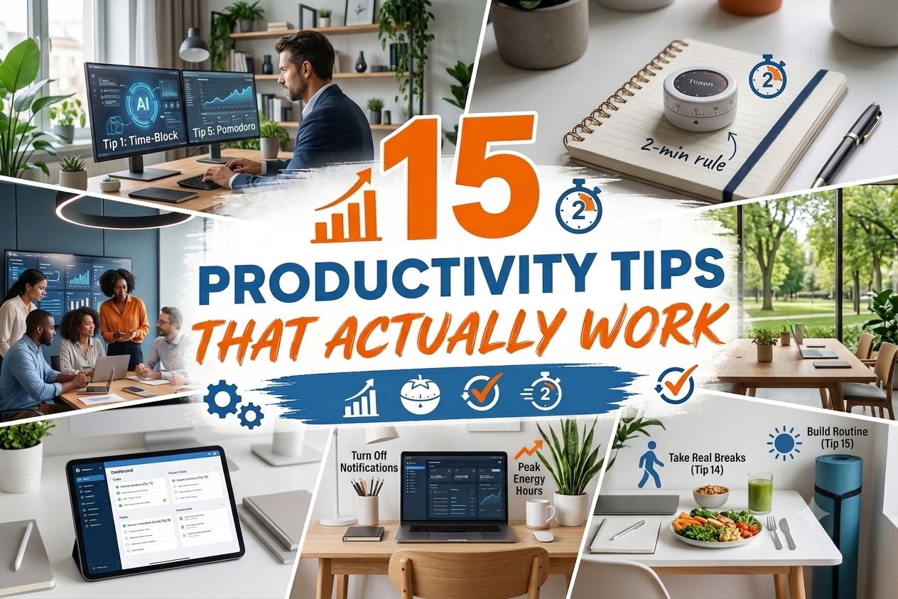 15 productivity tips that actually work for better time management and focus